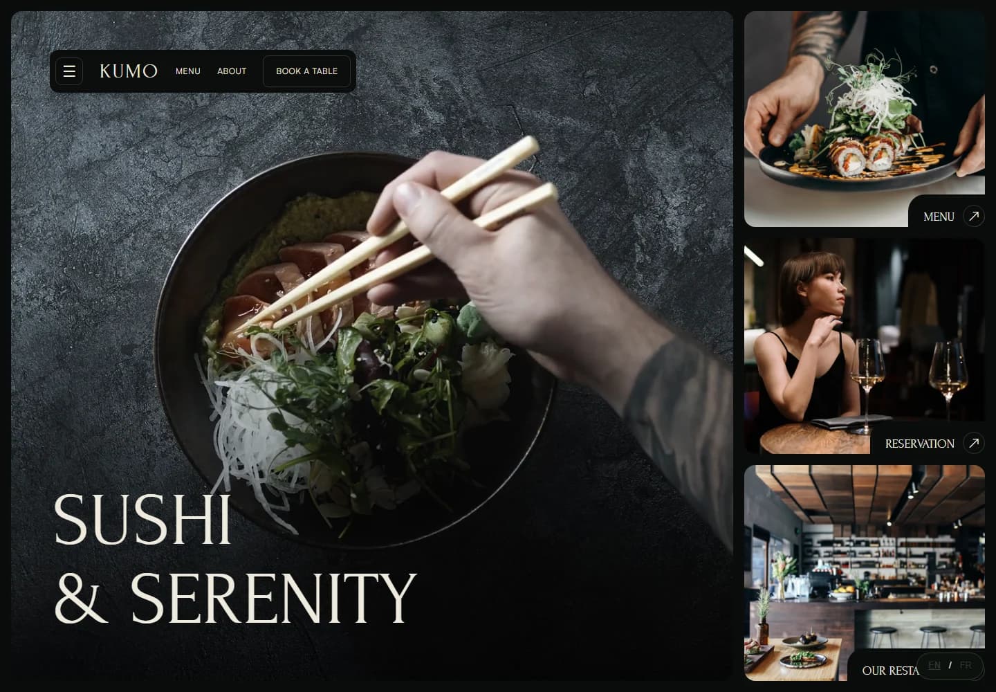 KUMO restaurant website