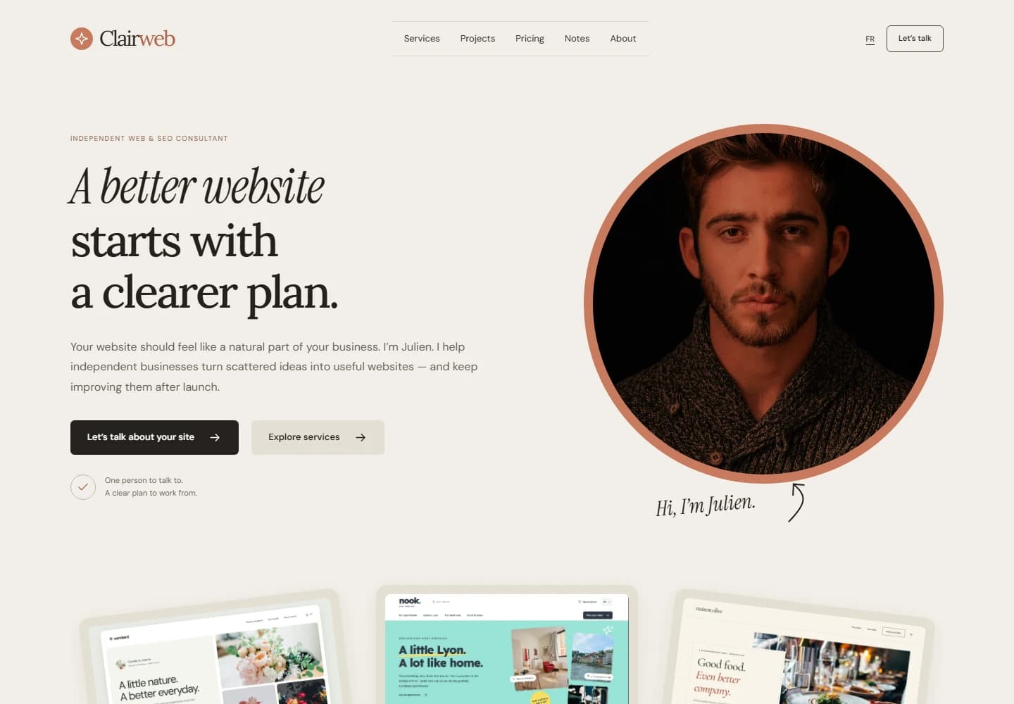 Clairweb | aperçu du site